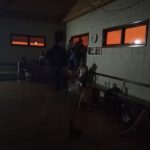 Residents and Animals in hall for shelter during firestorm New Year's Eve