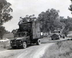 Post Office Centenary 1960 Replica Bark Hut Post Office in Parade Post Office Centenary 1960 Replica Bark Hut Post Office in Parade